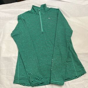 Nike Dri-Fit green striped 1/4 zip pullover